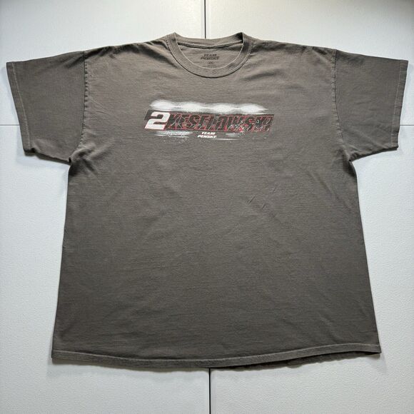 Team Penske Brad Keselowski‎ Nascar T-Shirt Men’s 2XL Gray Racing Ford 2 Y2K - Picture 2 of 8